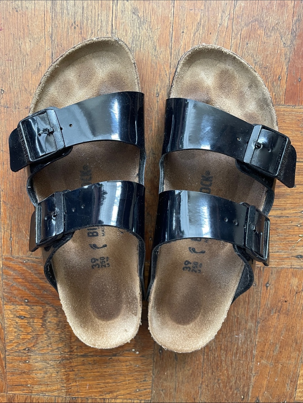 Birkenstock Arizona Birko-Flor Black Patent Leather Sandals